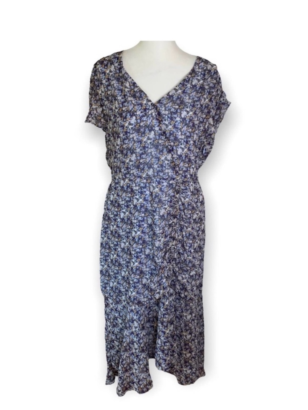 Sam Edelman Blue Floral V-Neck Women’s Dress Rushed.